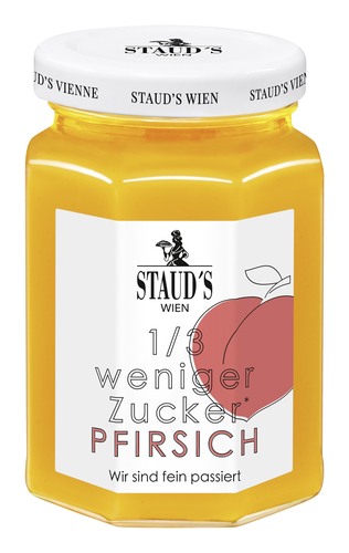 Staud's Pfirsich-Fruchtaufstrich fein passiert zuckerreduziert 200g