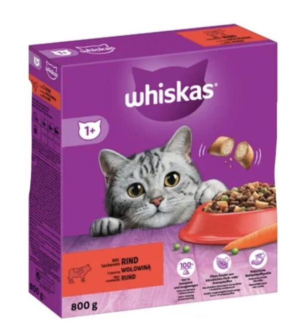 Whiskas Trocken mit Rind 1+ - 800 g
